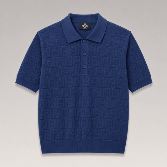 Jacquard Monogram Knit Polo Shirt