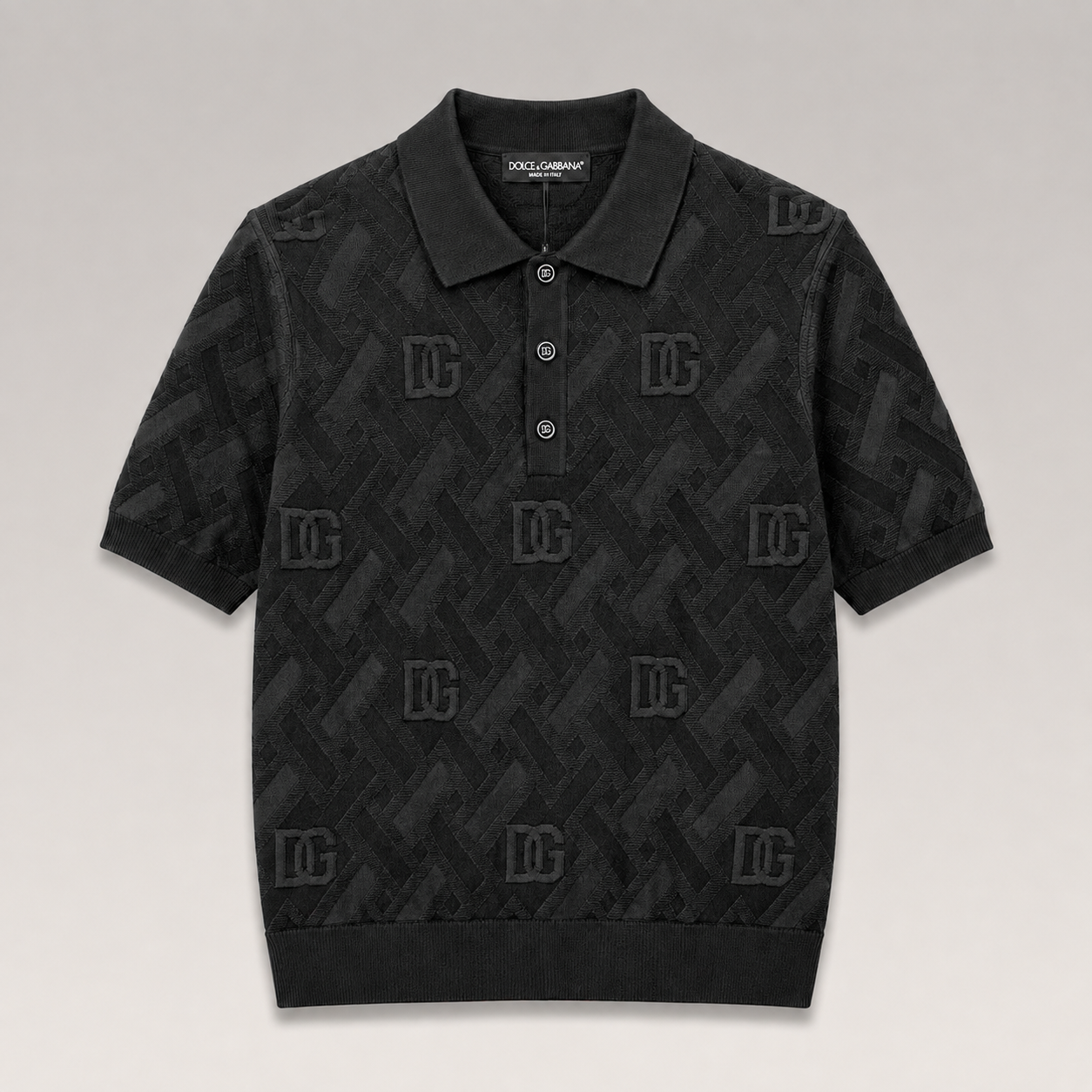 Logo-Jacquard Knit Polo Shirt