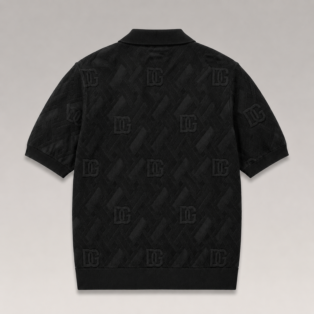 Logo-Jacquard Knit Polo Shirt