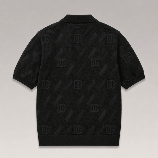 Logo-Jacquard Knit Polo Shirt