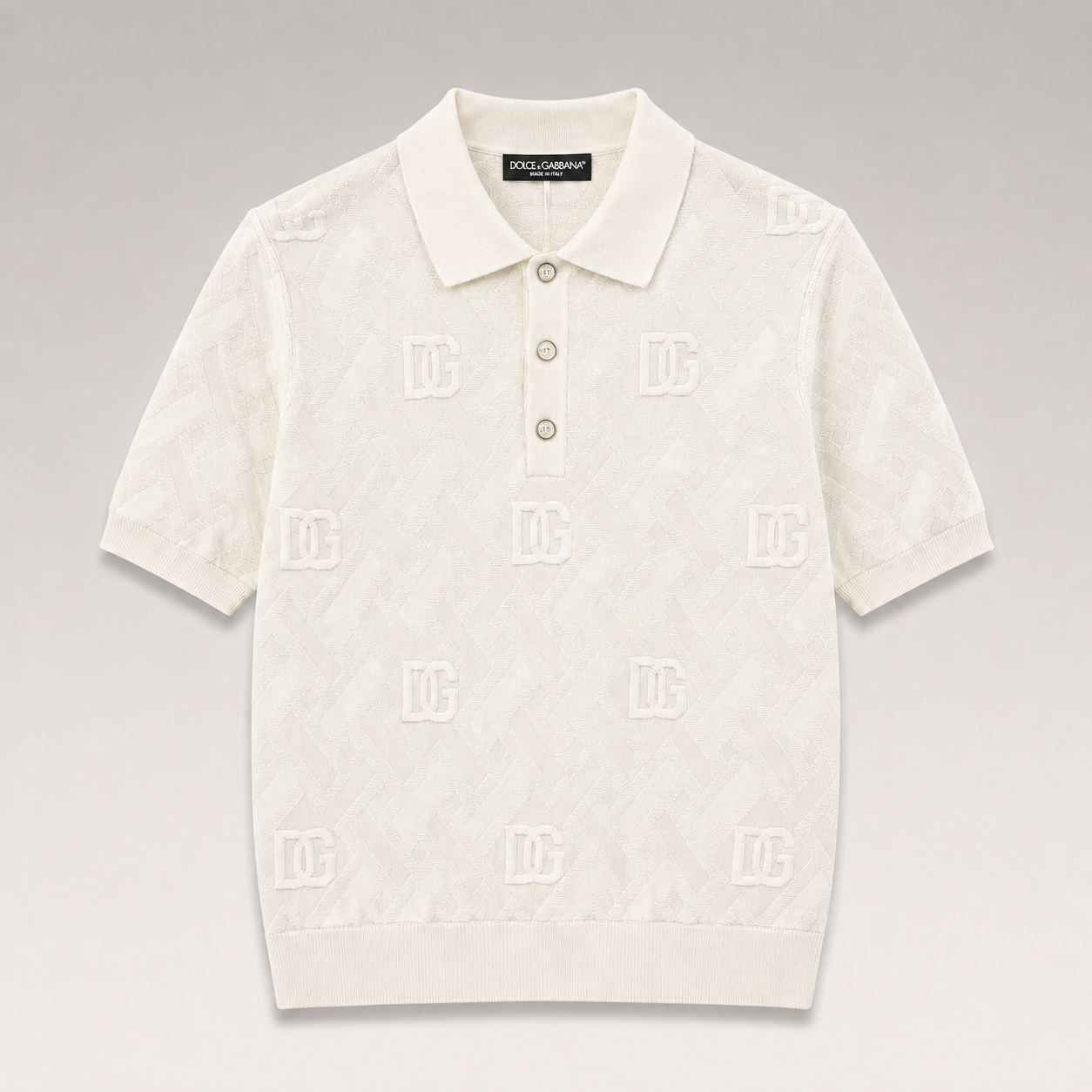 Logo-Jacquard Knit Polo Shirt