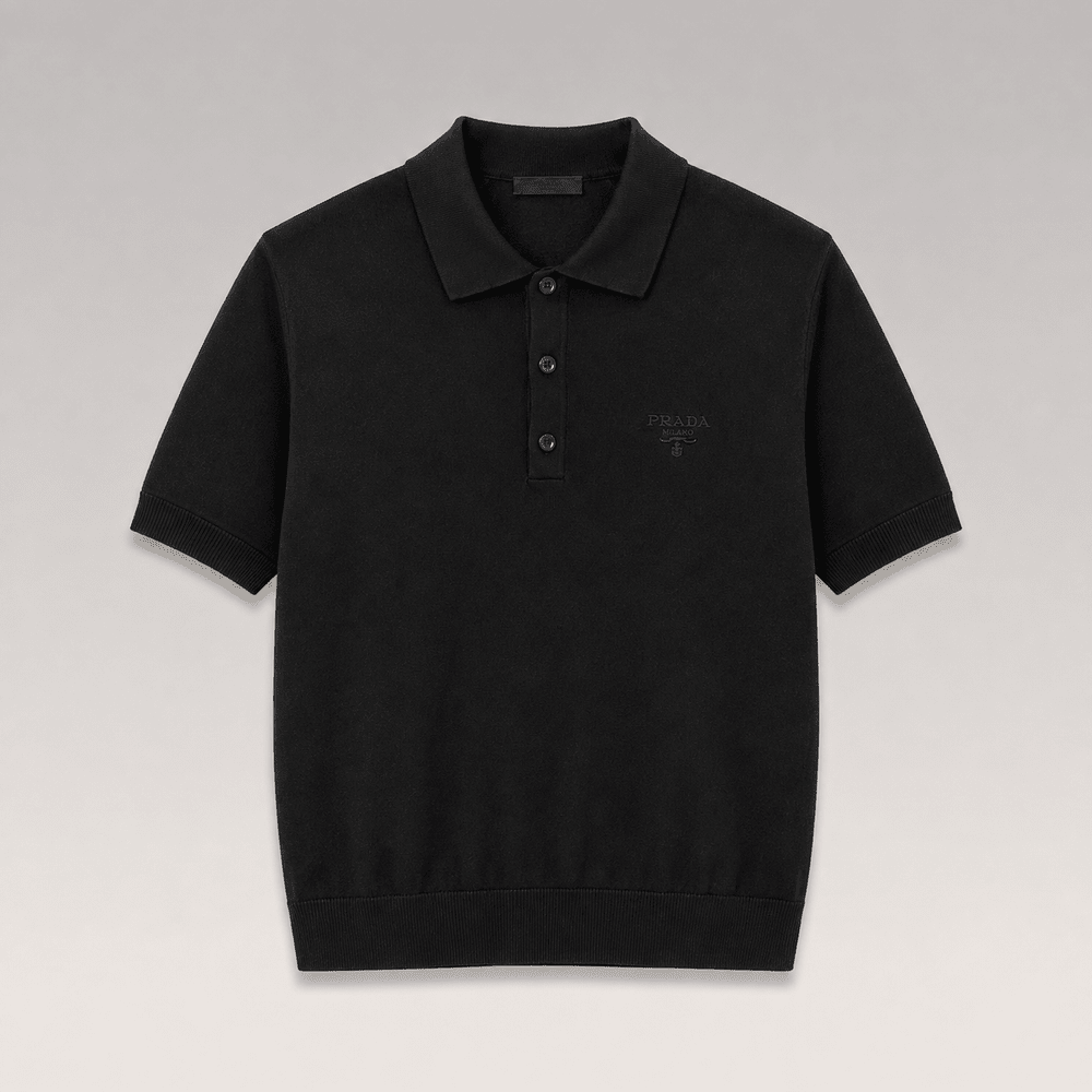 Embroidered Logo Knit Polo Shirt