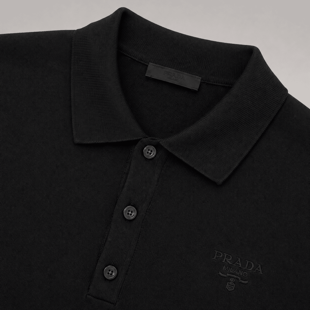 Embroidered Logo Knit Polo Shirt