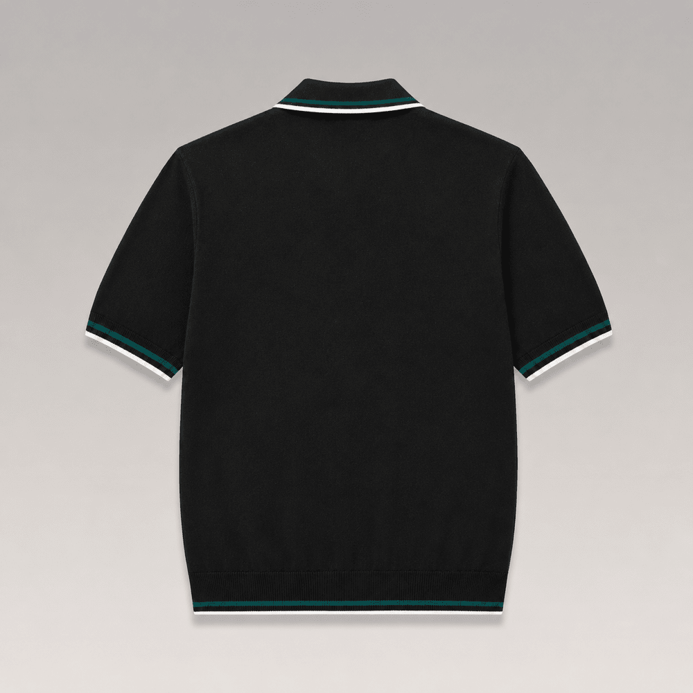 Zip-up Diamond Logo Knitted Polo Shirt