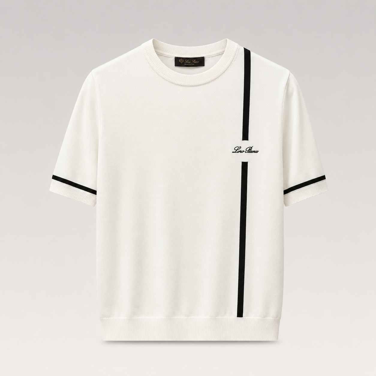 Logo Cotton Crewneck Knit T-Shirt