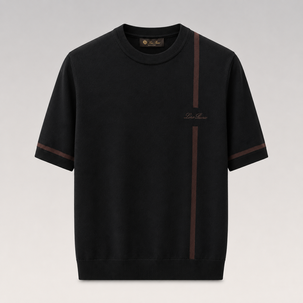 Logo Cotton Crewneck Knit T-Shirt