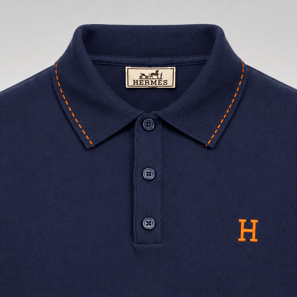H Logo Knit Polo Shirt