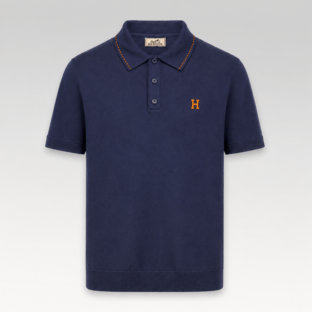 H Logo Knit Polo Shirt