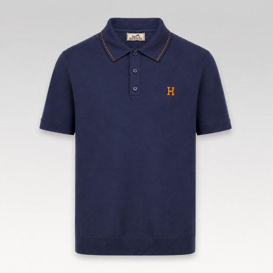 H Logo Knit Polo Shirt
