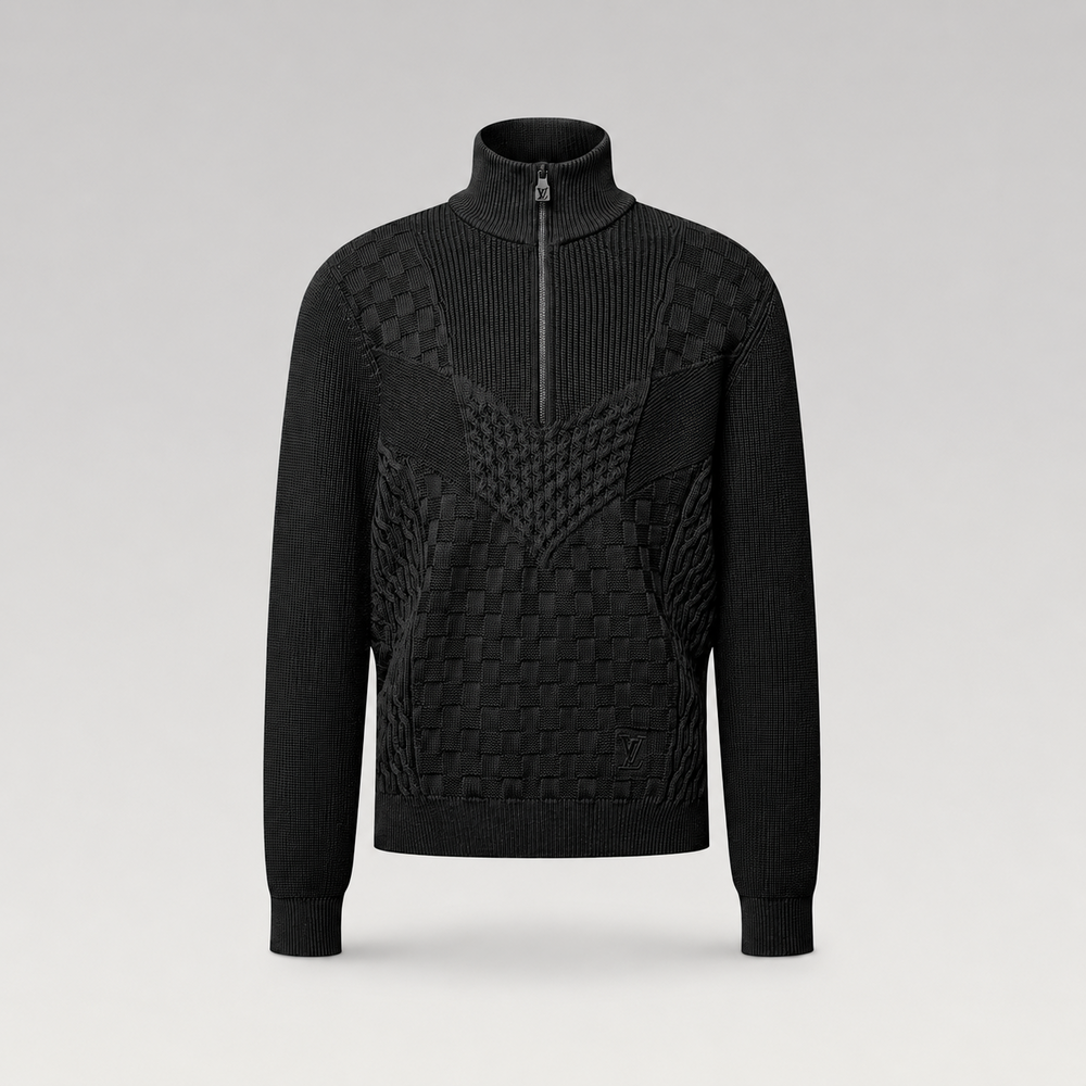 Half-Zip Knitted Signature Pullover