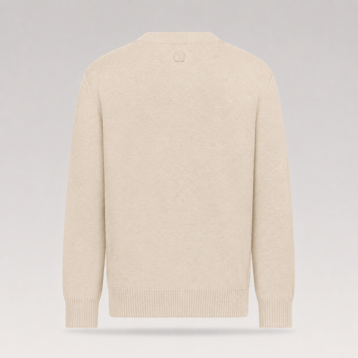 Pointelle Knit Long-Sleeved Crewneck Sweater
