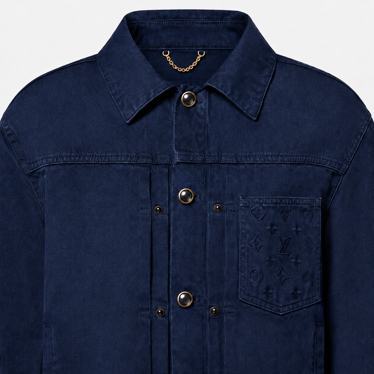 Embossed Logo Denim Jacket