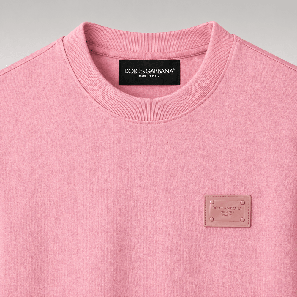 Cotton T-shirt With Branded Tag