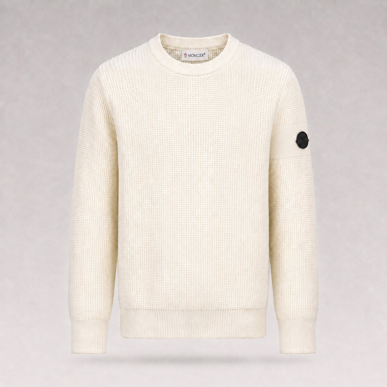 Logo-Patch Waffle-Knit Sweater