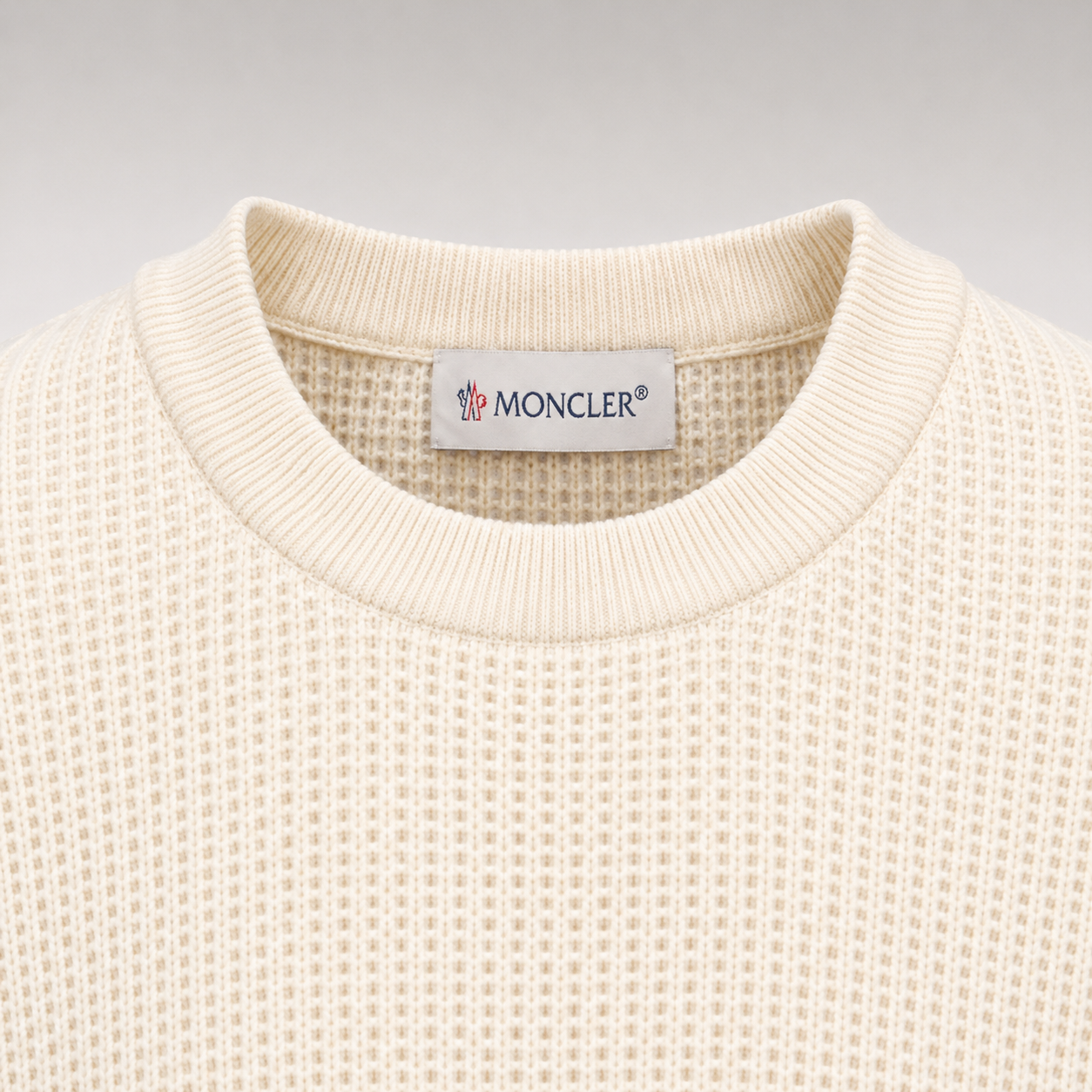 Logo-Patch Waffle-Knit Sweater