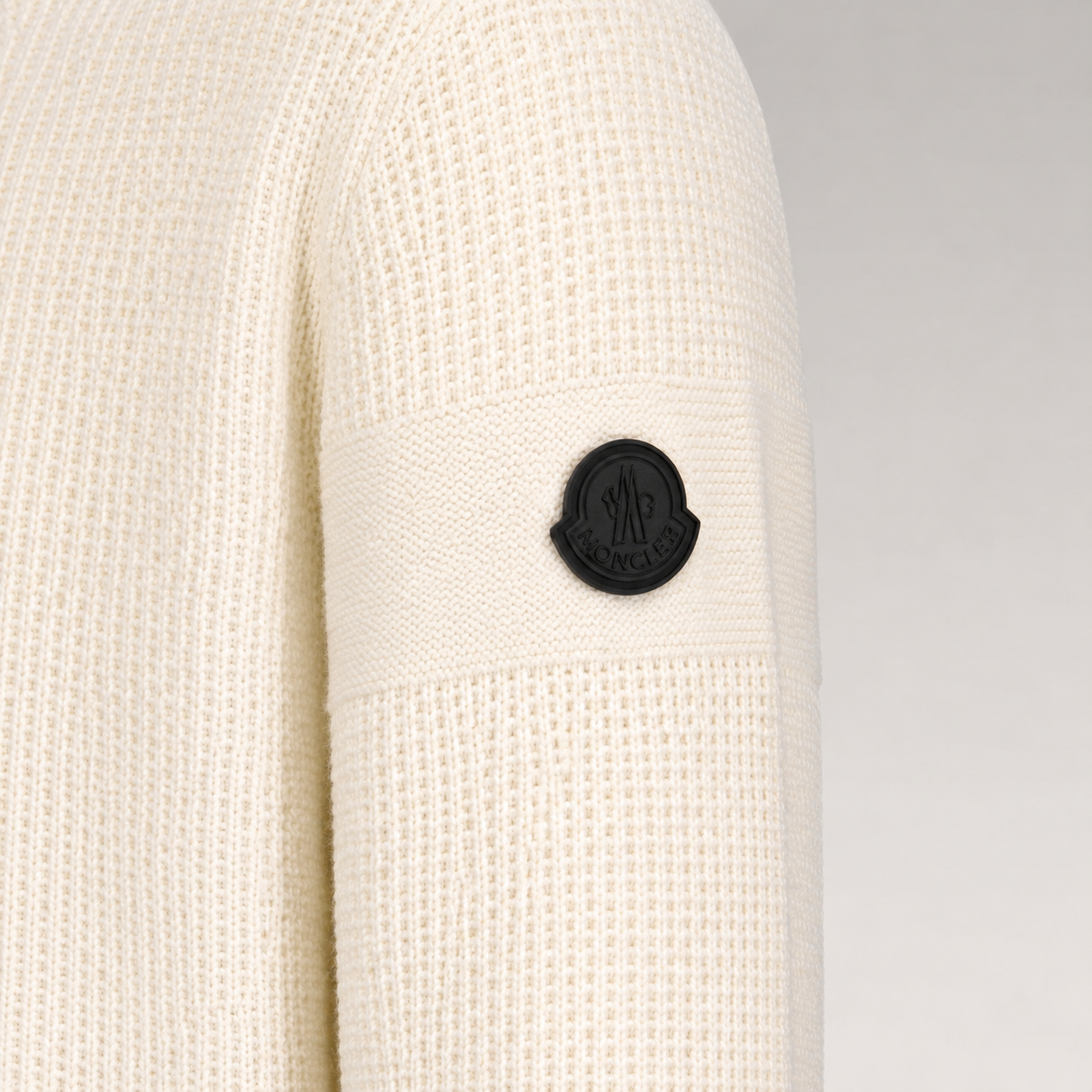 Logo-Patch Waffle-Knit Sweater