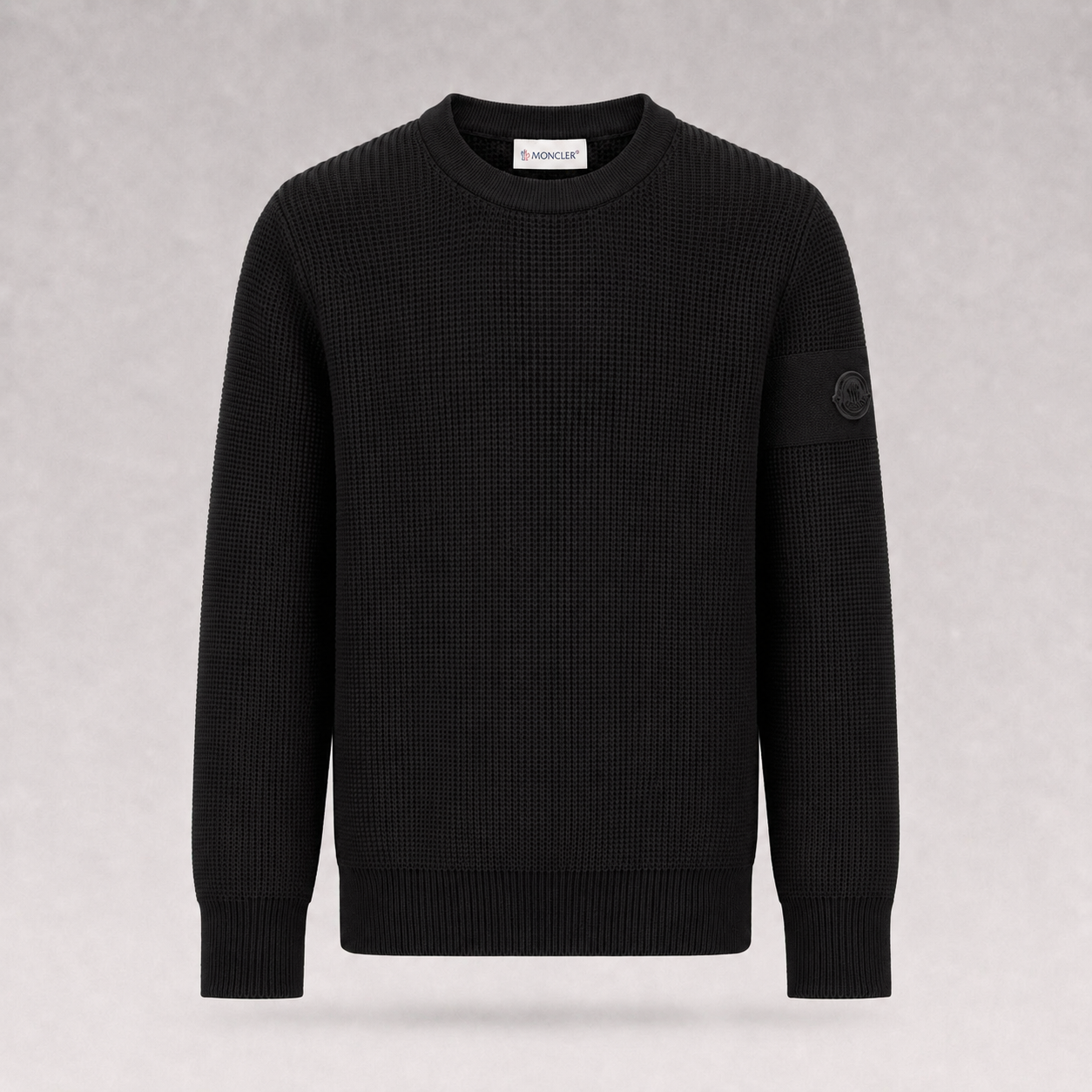 Logo-Patch Waffle-Knit Sweater