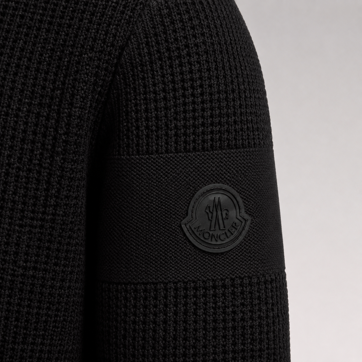 Logo-Patch Waffle-Knit Sweater