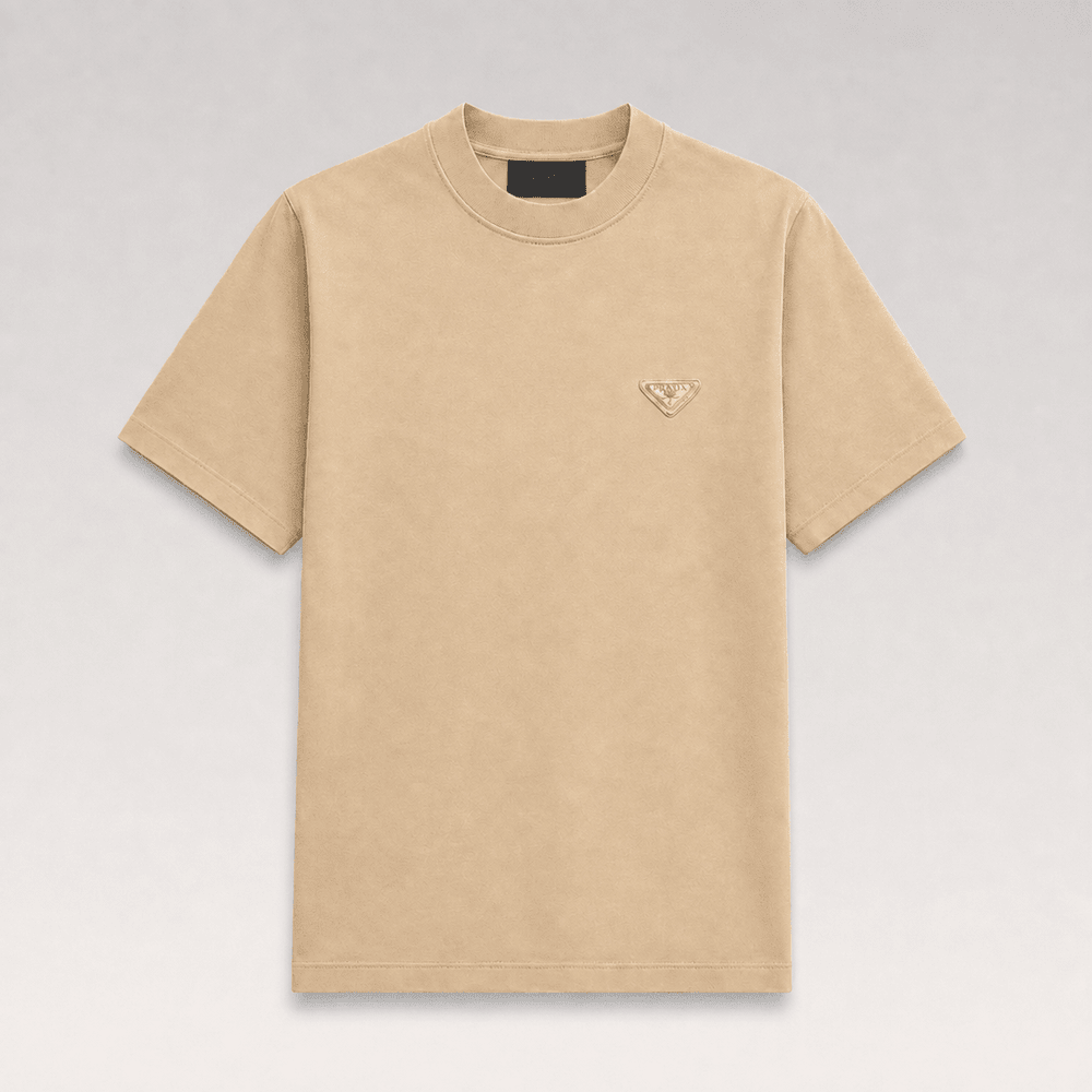 Washed Effect Metal Triangle Logo T-shirt