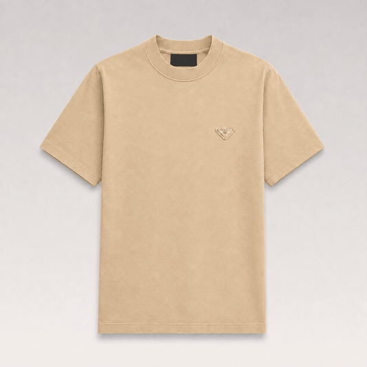 Washed Effect Metal Triangle Logo T-shirt