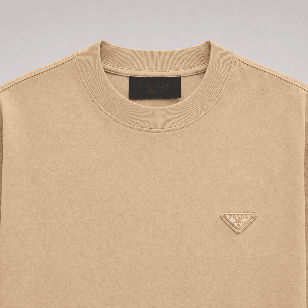 Washed Effect Metal Triangle Logo T-shirt