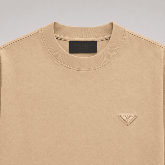 Washed Effect Metal Triangle Logo T-shirt