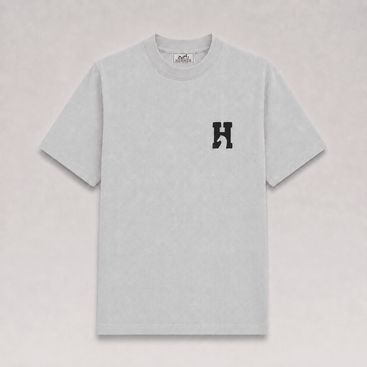 "H Logo" T-shirt With Leather Detail