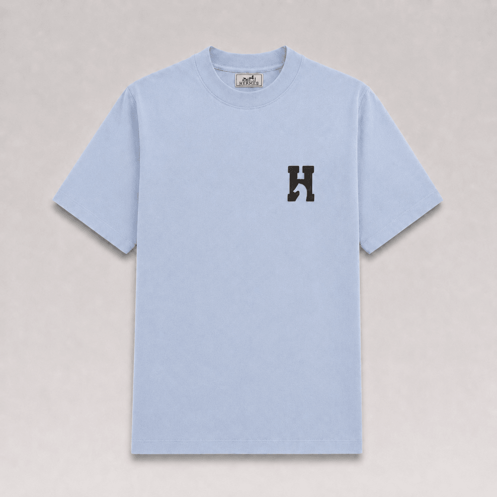 "H Logo" T-shirt With Leather Detail