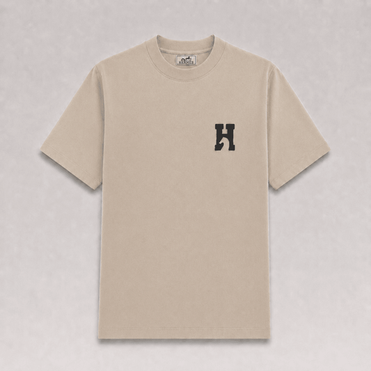 "H Logo" T-shirt With Leather Detail