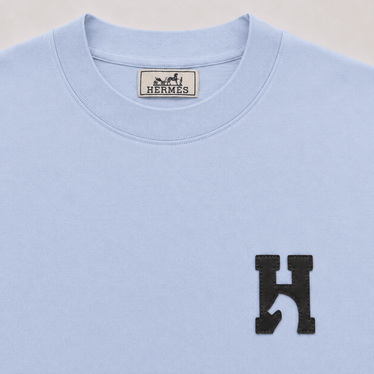 "H Logo" T-shirt With Leather Detail