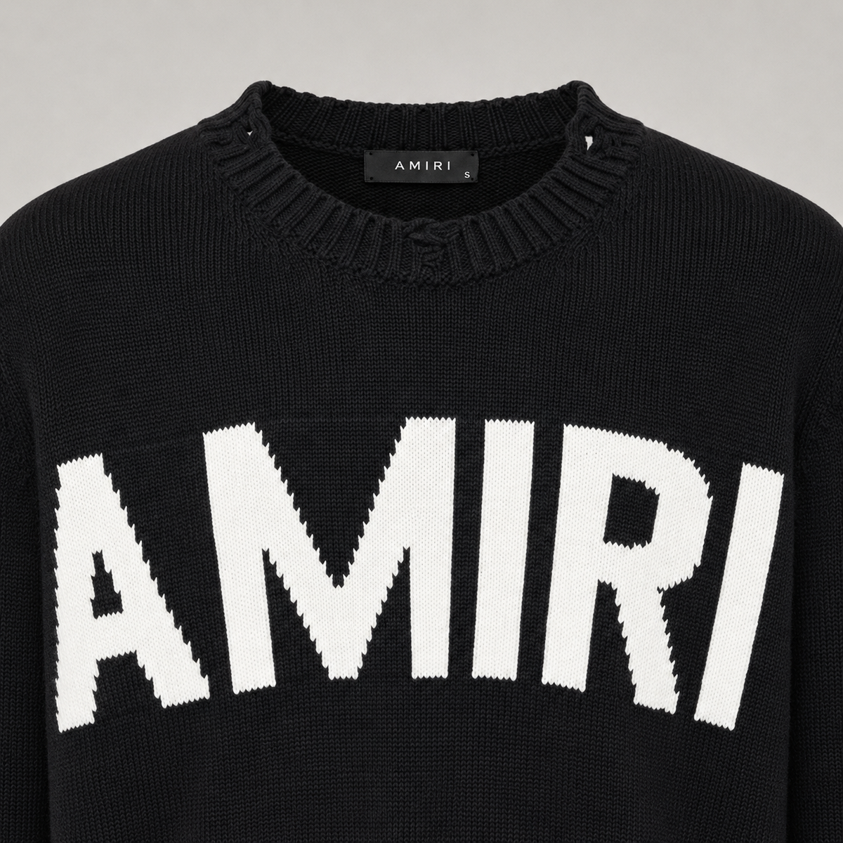 Logo Distressed Knit Sweater