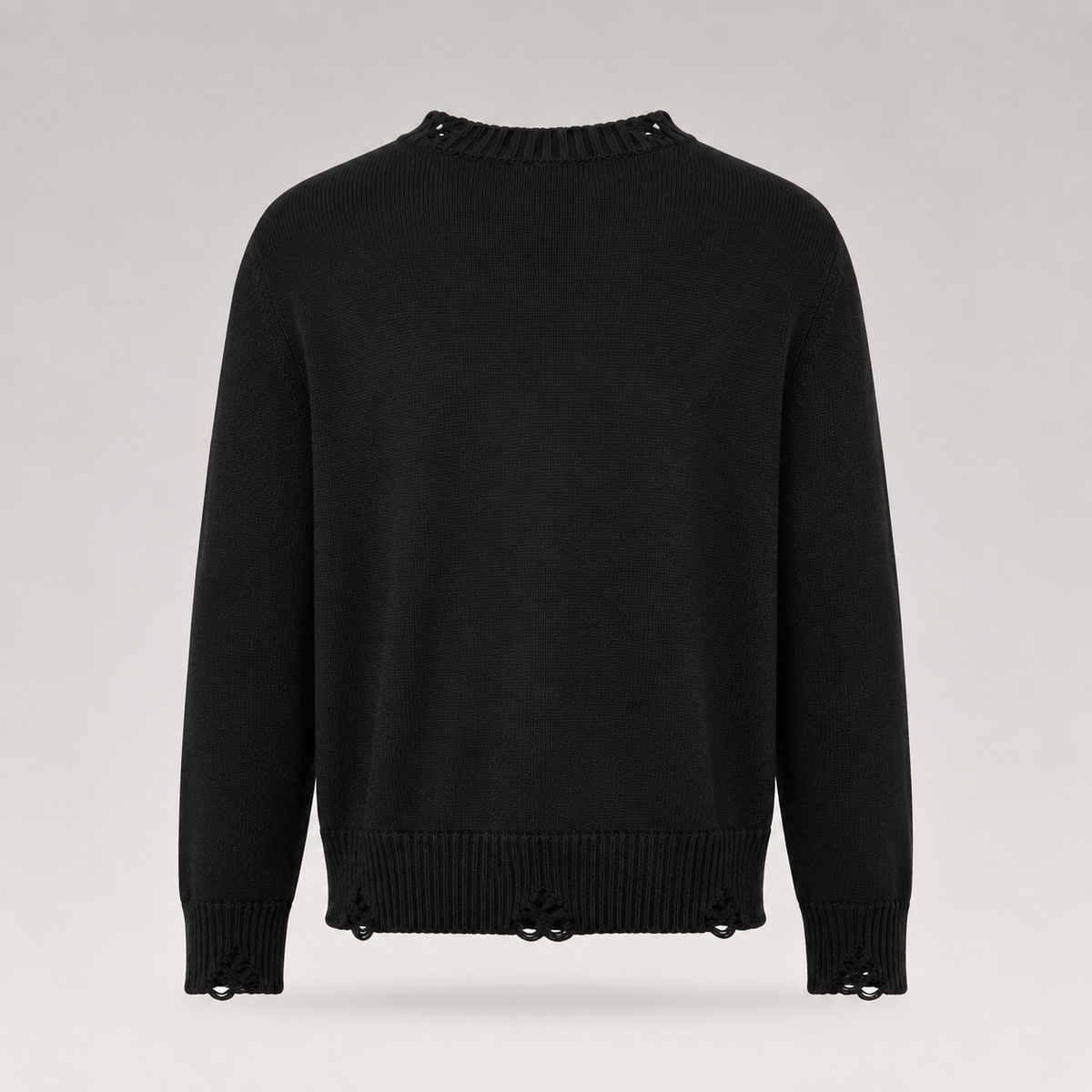 Logo Distressed Knit Sweater