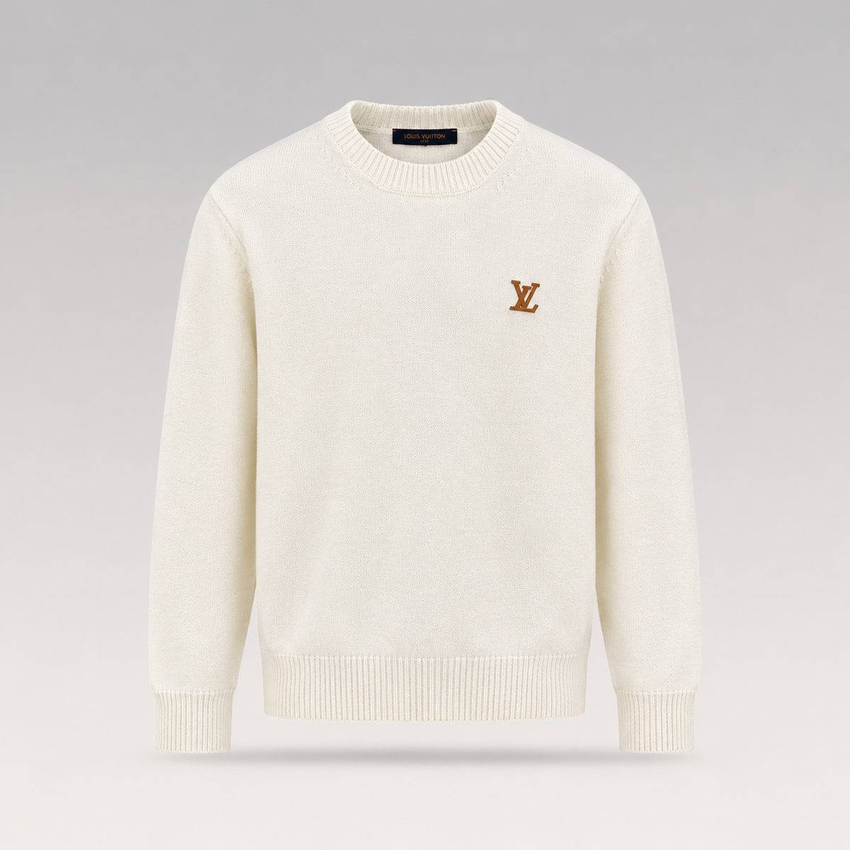 Signature Leather Logo Knit Sweater