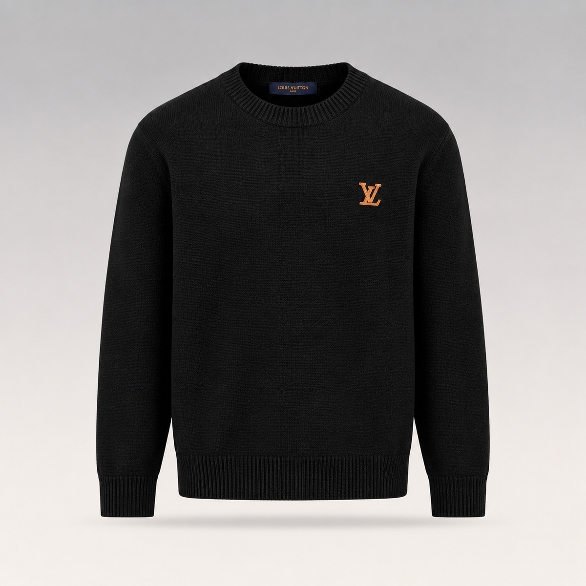 Signature Leather Logo Knit Sweater