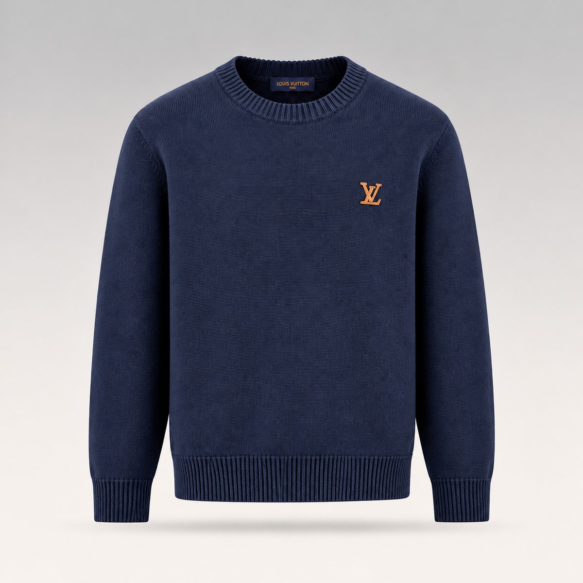 Signature Leather Logo Knit Sweater