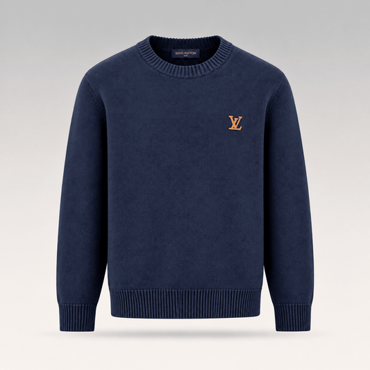 Signature Leather Logo Knit Sweater