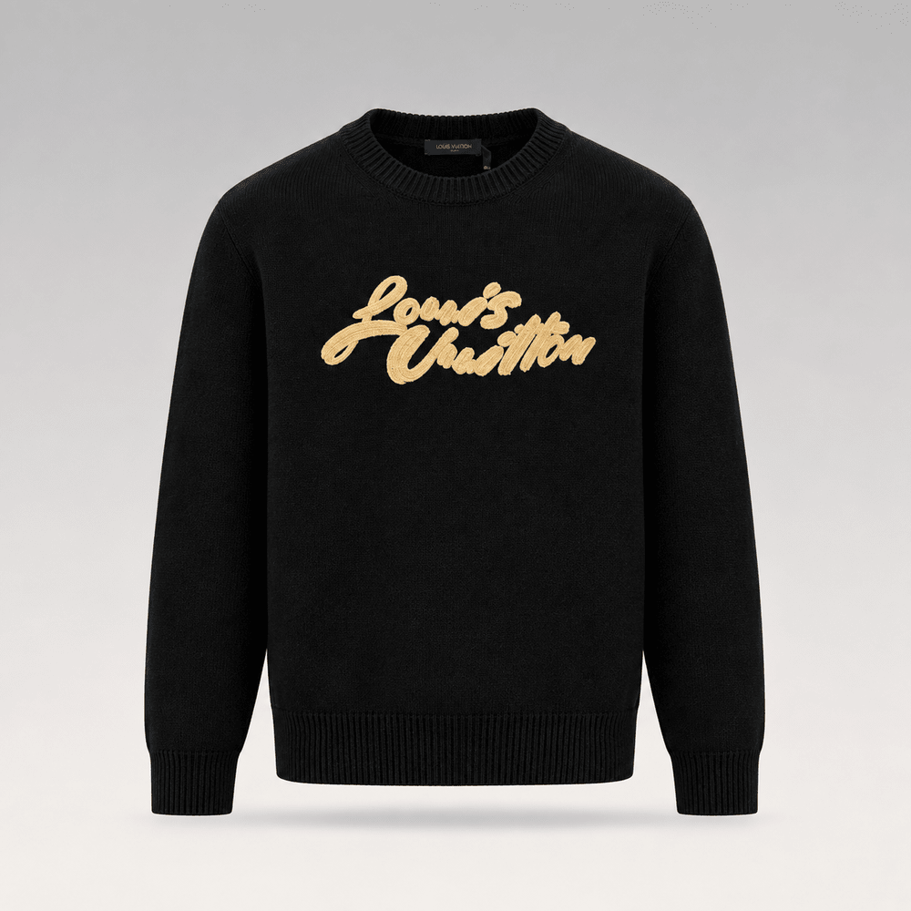 Embroidered Signature Knit Sweater