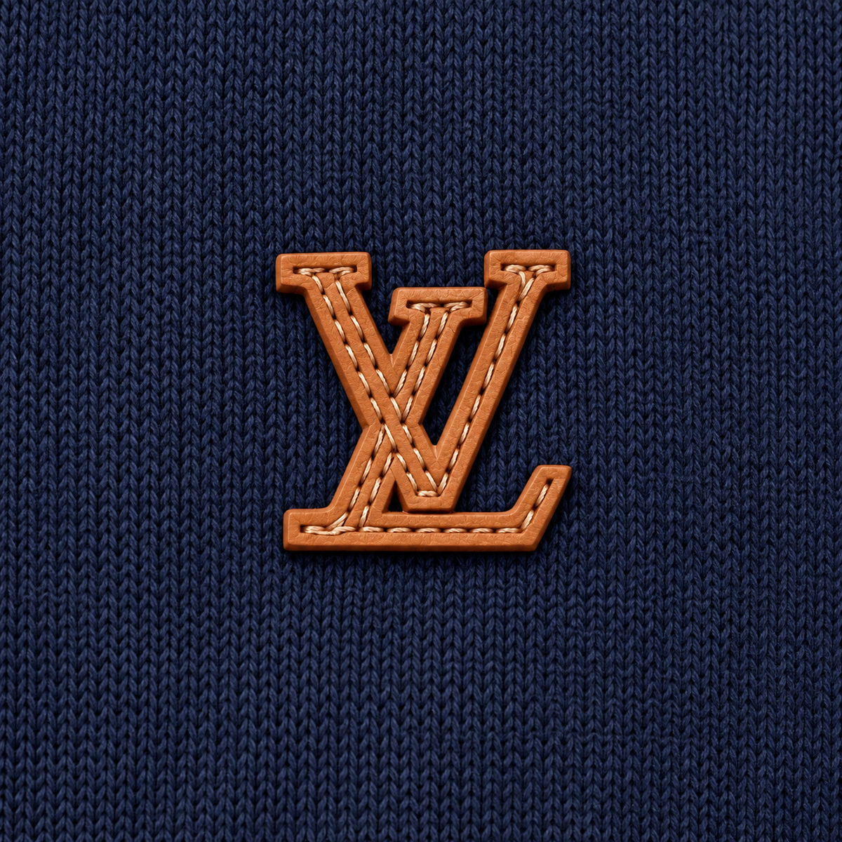 Signature Leather Logo Knit Sweater