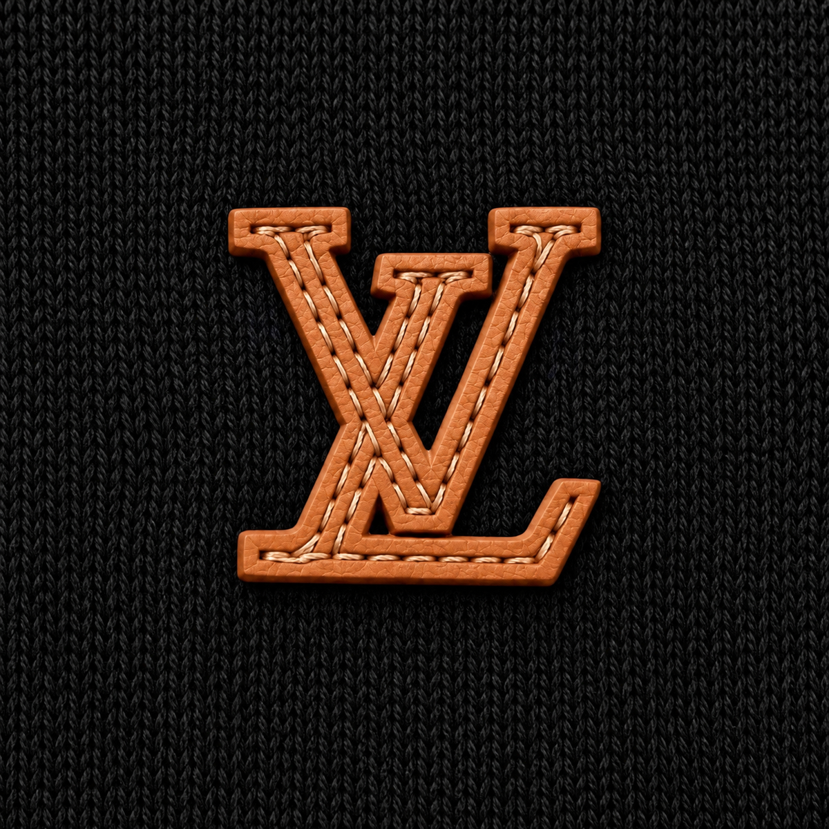 Signature Leather Logo Knit Sweater