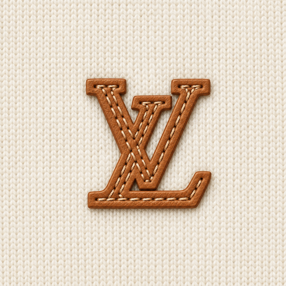 Signature Leather Logo Knit Sweater