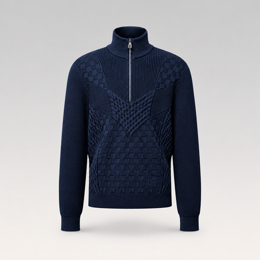 Half-Zip Knitted Signature Pullover