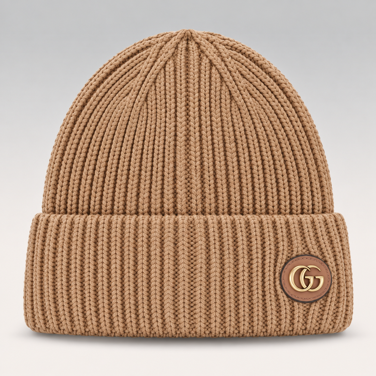 Logo-Plaque Ribbed Knit Beanie