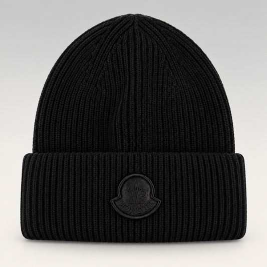 Logo-Patch Ribbed Knit Beanie
