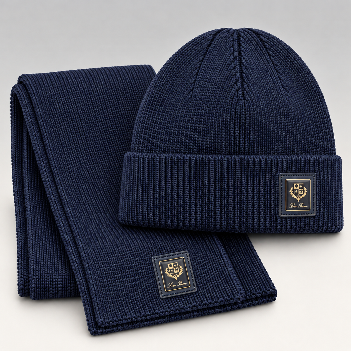Ribbed Knit Beanie & Scarf Set
