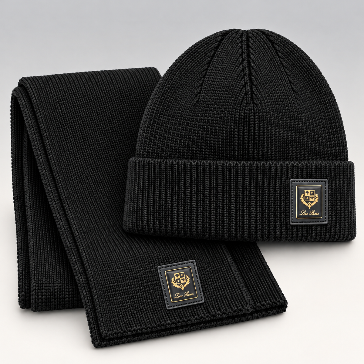 Ribbed Knit Beanie & Scarf Set