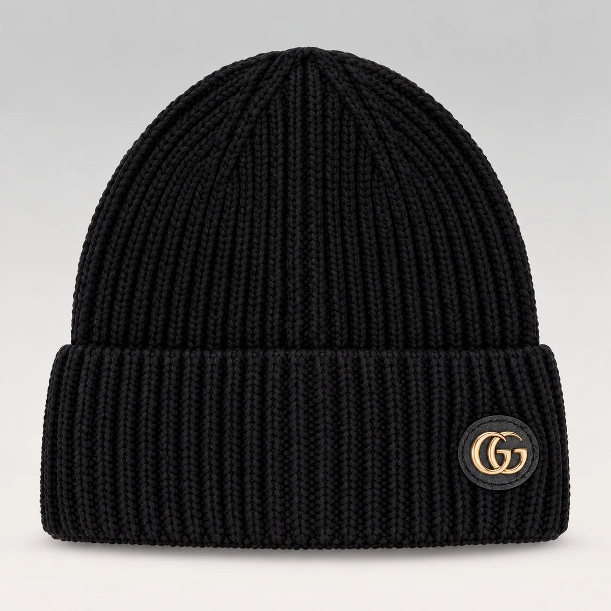 Logo-Plaque Ribbed Knit Beanie