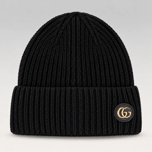 Logo-Plaque Ribbed Knit Beanie