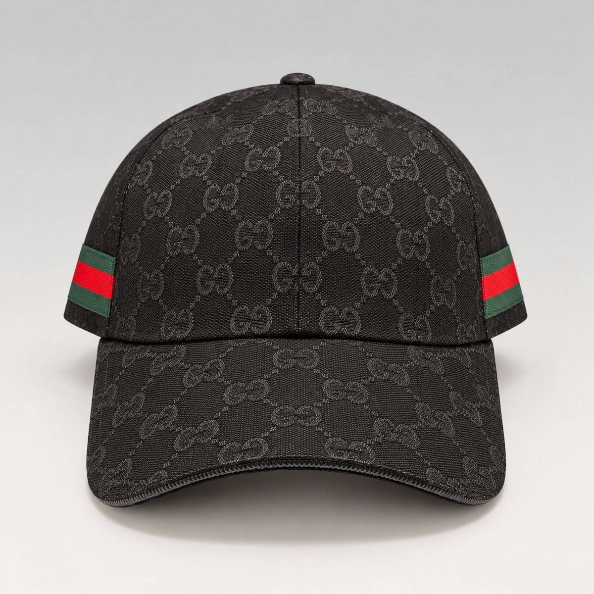 Monogram Cap with Web Stripe Detail