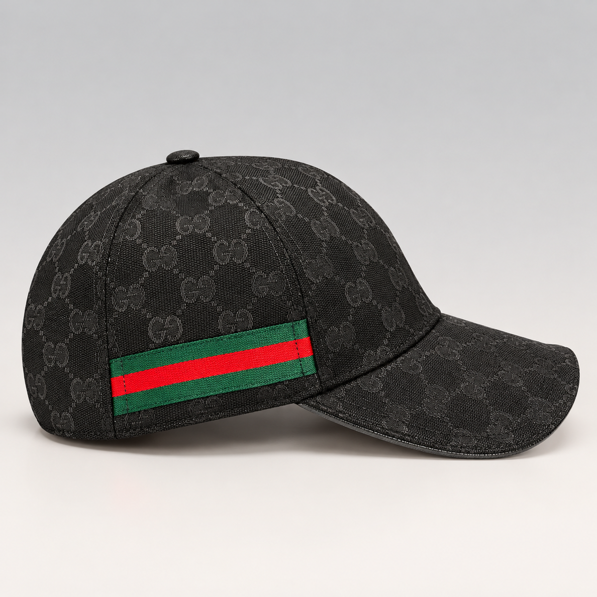 Monogram Cap with Web Stripe Detail