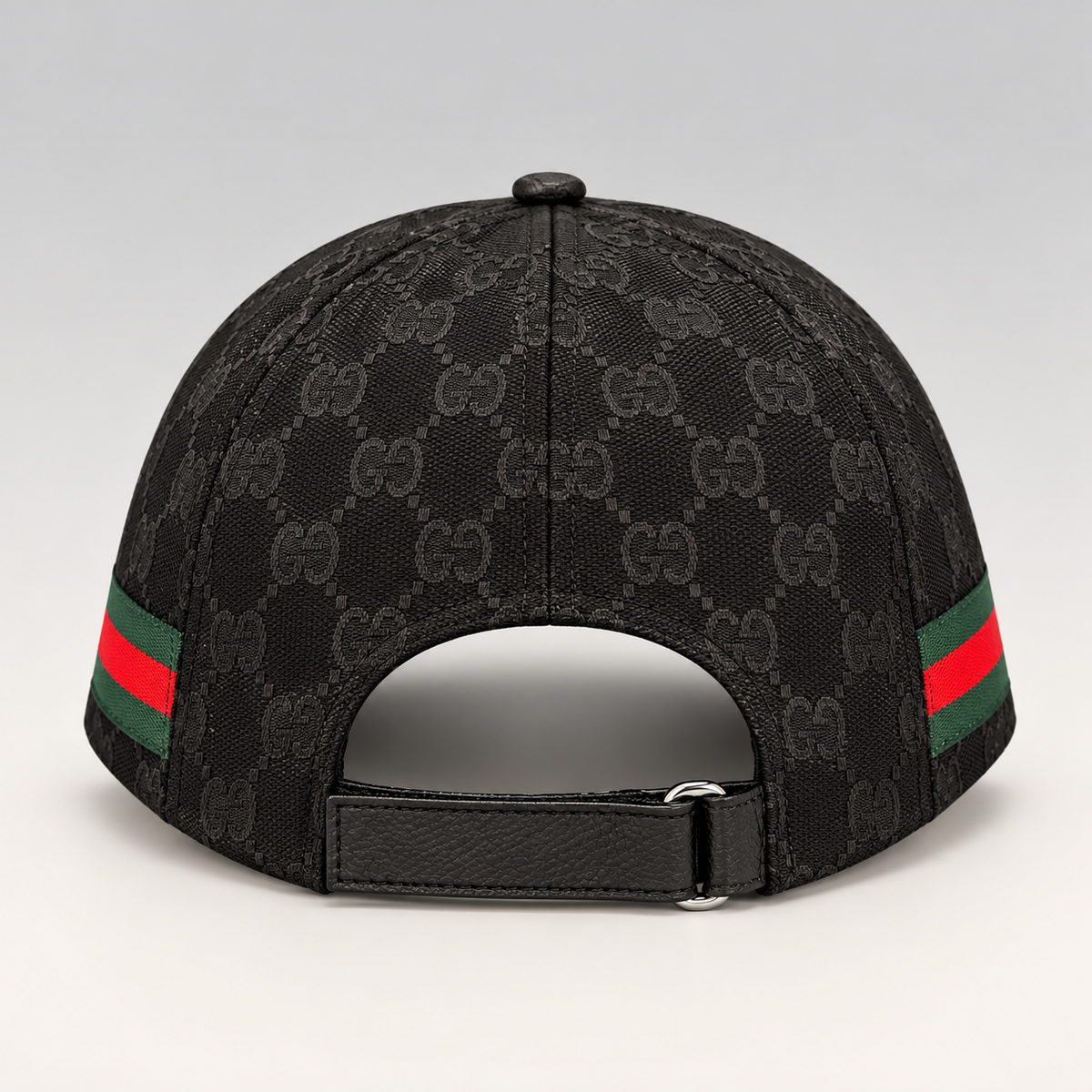 Monogram Cap with Web Stripe Detail